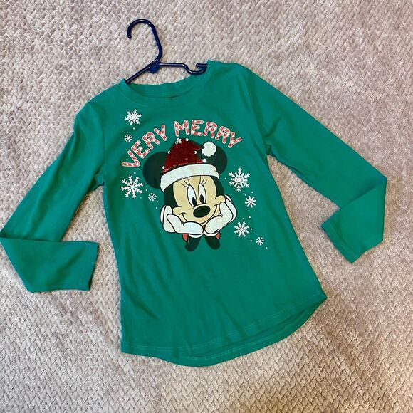 Girl’s Minnie Mouse Christmas Shirt Size 6 - Picture 1 of 6